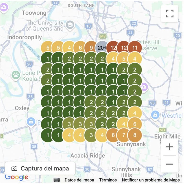 Resultado de posicionamiento local en Google Maps para productora audiovisual en Brisbane, Australia tras servicio de SEO Local de Smart Marketing.